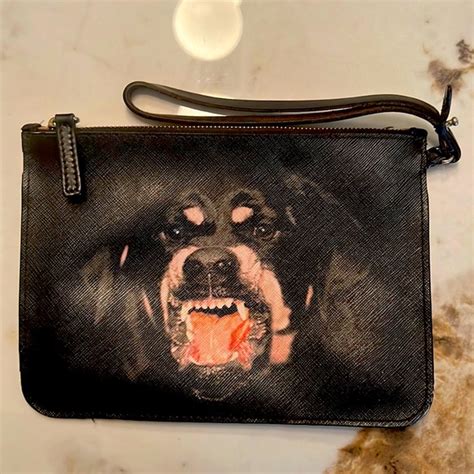 GIVENCHY Textured Coated Canvas Rottweiler Print Card 